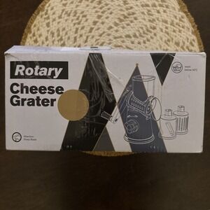Manual Rotary Cheese Grater with Handle Vegetable‎ Slicer 3 blades Grinder
